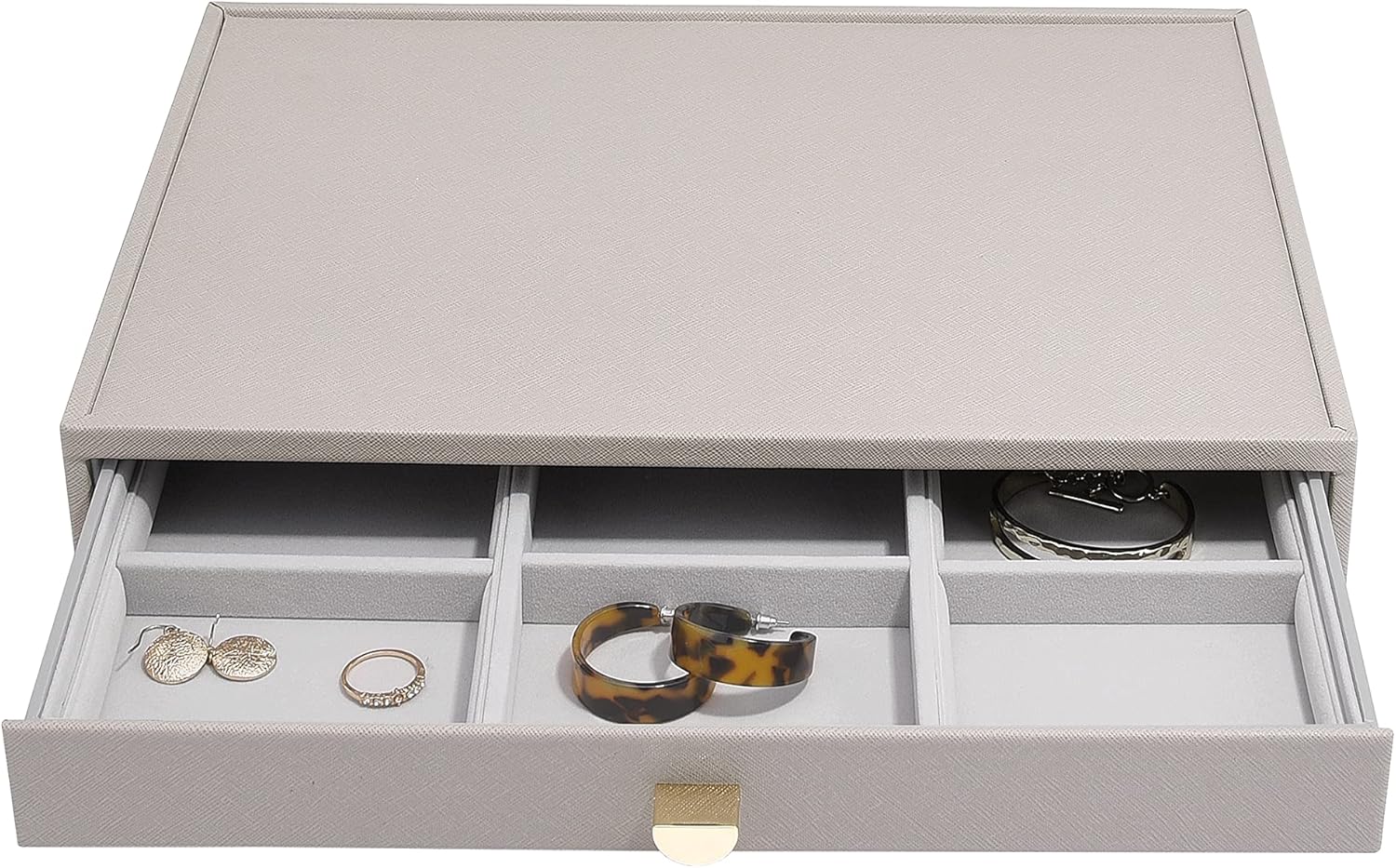 Stackers Taupe Supersize Statement Drawer Jewellery Box with Velvet Lining